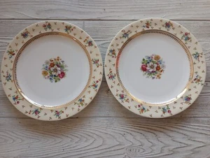 Raynaud Limoges France Gold Floral Speiseteller 2er Set #1 - Bild 1 von 11