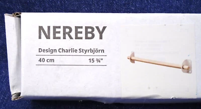 2 Soportes metálicos para colgar de varilla de abedul Ikea Nereby caja abierta tornillos faltan Foto 1 de 4