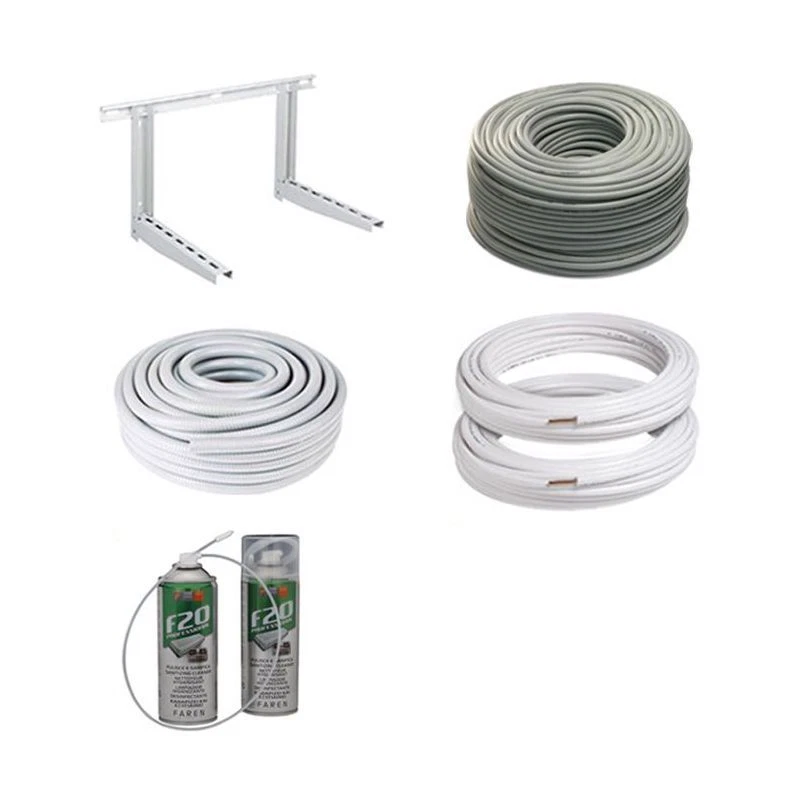 KIT INSTALLAZIONE CLIMATIZZATORE CONDIZIONATORE 3 METRI TUBO RAME STAFFE SPRAY - Immagine 1 di 1