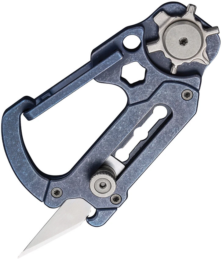 Civivi Polymorph Blue Titanium Retractable Blade Carabiner Multi-Tool - C20045-3