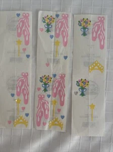 Vintage Frances Meyer Stickers Ballet Princess Slippers Crown Hearts Acid Free - Picture 1 of 7