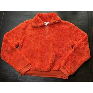 Topshop Woman’s Fuzzy 1/4 Zip Pullover Size 4, Warm Cozy Fall - Picture 1 of 5