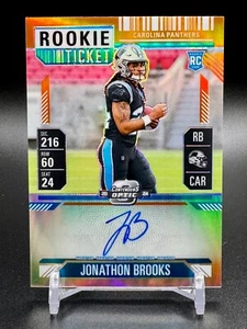 Biglietto Contenders Optic Jonathon Brooks Rookie 2024 AUTO variante arancione /35 RC - Foto 1 di 2