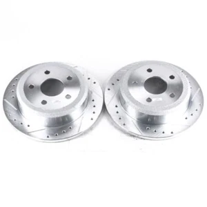 Power Stop Rear Evolution Drilled & Slotted Rotors Fits 07-17 Jeep Wrangler - Picture 1 of 10