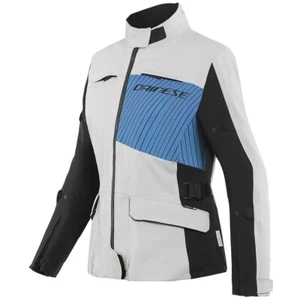 GIACCA MOTO DONNA DAINESE TONALE LADY D-DRY XT H2O GREY BLACK BLU LAMINATA TG 40 - Picture 1 of 6