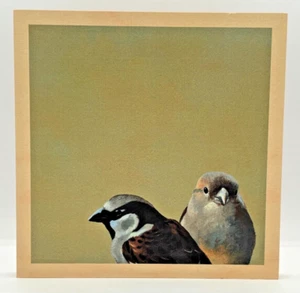 The Mincing Mockingbird Wings on Wood Pair 8x8 Signed Birch Wood Matt Adrian - Picture 1 of 15