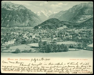 FOLD OPEN POSTCARD - INTERLAKEN, SWITZERLAND - Picture 1 of 1