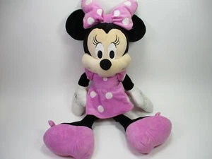 Disney Store Exclusive Minnie Mouse Plush Patch Stuffed Pink Polka Dot Dress 24” - Picture 1 of 7