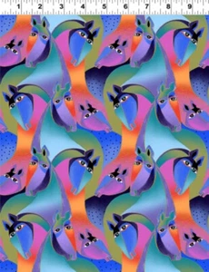 Clothworks Fiesta Horses by Laurel Burch Y3408 27M Purple Packed HorsesC otton - Picture 1 of 1