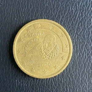 Rare Piece 50 cents spain 2000 "Cervantes" Coin - Picture 1 of 2