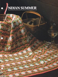Annie's Crochet Afghan INDIAN SUMMER AFGHAN & RUG Pattern Leaflet - Picture 1 of 2