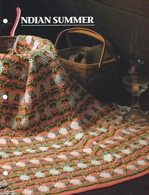 Annie's Crochet Afghan INDIAN SUMMER AFGHAN & RUG Pattern Leaflet - Image 1 of 2
