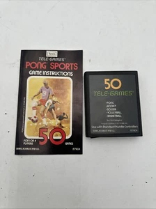 ATARI 2600 Pong Sports 50 - Sears Tele-Games Cart & Manual - Tested - 1977 - Picture 1 of 5