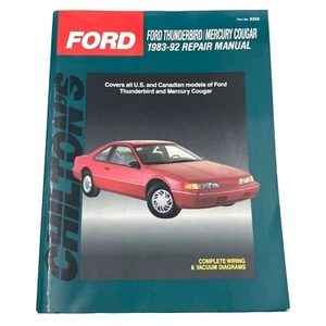 Chiltons Repair Manual 8268 Ford Thunderbird Mercury Cougar 1983-1992 Auto Shop - Foto 1 di 10