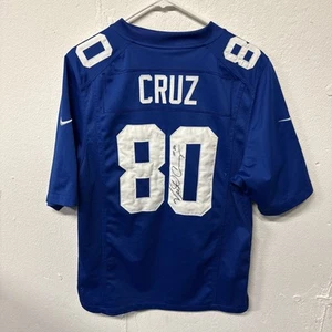 Victor Cruz Signed Giants Jersey Mens Small Nike On Field Blue #80 NFL No COA - Picture 1 of 20