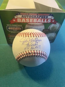 JOHN MONTEFUSCO GIANTS THE COUNT 1975 NL ROY TRISTAR/HOLO SIGNED MLB BASEBALL - Picture 1 of 3