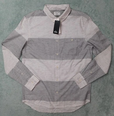 Quicksilver Men's Button Shirt Small Two-Tone Heather Gray/White Modern Fit - Image 1 of 4