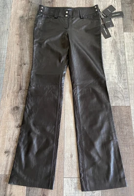 PANTALONES DE CUERO DE LUJO DE DISEÑO EXCLUSIVO DOLCE GABBANA - HECHOS EN ITALIA $2695 - NUEVOS Foto 1 de 4