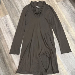 Prairie Underground Brown Dress Falconet Cowl Neck L Women Minimalist READ - Picture 1 of 19