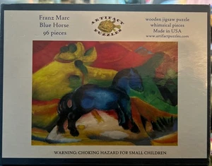 Puzzle in legno artefatto ecrù nuovo Franz Marc cavallo blu 96 pezzi LEGGI - Foto 1 di 9