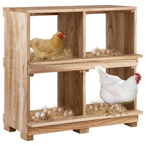 4 Compartment Wooden Nesting Boxes for Chickens, Wall-Mounted Chicken Nesting... - Picture 1 of 7