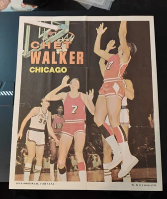 1970-71 Topps Chet Walker (HOF) Poster #14 of 24 near mint (see scan) - Image 1 of 2