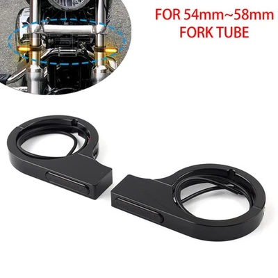 Black Motorcycle LED Fork Turn Signal Light Amber For Harley touring Dyna - Image 1 of 4