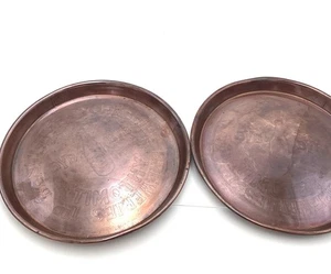 Vintage Copper Brewery Trays Collectable Bentley's Yorkshire Set - Picture 1 of 15