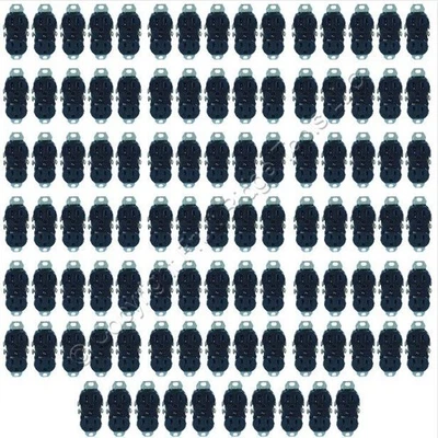 100PK Leviton 5320-4E Negro Dúplex Receptáculo Tomas Sin Orejas de Yeso 15A 5-15R Foto 1 de 4