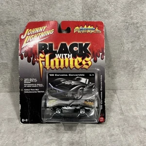 Johnny Lightning Street Freaks schwarz mit Flammen 68 Chevrolet Corvette Cabrio - Bild 1 von 2