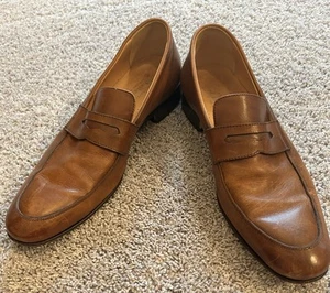 Italian Couture De La Mens Shoe Brown Leather Penny Loafer Size 9M #7224 - Picture 1 of 14