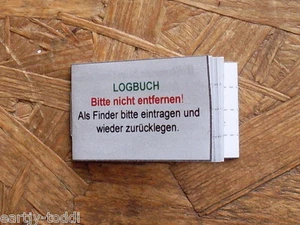Geocaching geocache logbook for photo box 50mm with 112 logs NEW - Picture 1 of 2