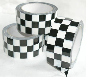 66m (0,21€/1m) PVC CHECKERED Tape, Schwarz-weiß kariert, Klebeband  TwoTone - Bild 1 von 1