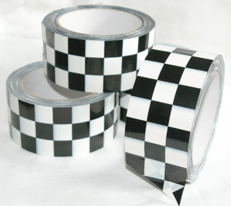 66m (0,21€/1m) PVC CHECKERED Tape, Schwarz-weiß kariert, Klebeband  TwoTone - Bild 1 von 1