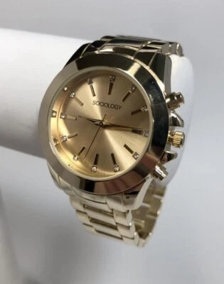 Новый социологии 2480B женщин со стразами акцент Sunray шкала желтое золото часы - Изображение 1 из 4