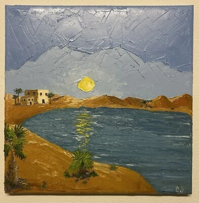 Impresionismo Original Pintado a Mano Impasto Pintura al Óleo Sobre Lienzo 12x12 Firmado Foto 1 de 4