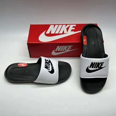 Nike Victori One Slide CN9675 005 Blanco Negro Slides Sandalias Zapatos para Hombres 7 Foto 1 de 4