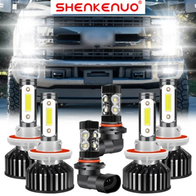 Para Ford F250 F350 F450 2005-2019 6x Faro LED Blanco Alto/Bajo + Bombilla Antiniebla F2 Foto 1 de 4