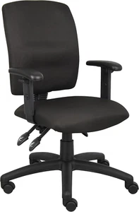 Multi-Function Fabric Task Chair with Adjustable Arms in Black - Picture 1 of 1