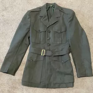 Giacca uniforme vintage US Marine Corps verde oliva in lana con cintura uomo taglia 36 bella! - Foto 1 di 5