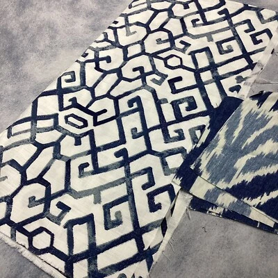 "Jing Regal Blue" Premier Prints Decorator Fabric 57" New Remnant & BONUS Foto 1 de 4