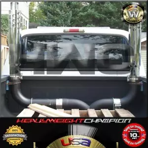 BK Dual Exhaust T Pipe Stack Bed Kit For Full Size Pickup Truck Chevy Ford Dodge - Picture 1 of 4