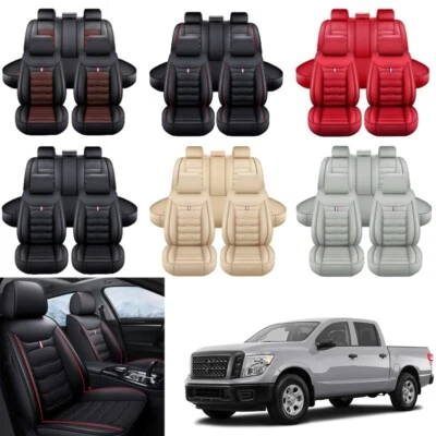 For Nissan Frontier Leather Auto Car Seat Covers Front Rear Full Set Protectors Foto 1 de 4