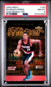 2000 Topps Finest Socttie Pippen Tracy McGrady #154 Gold Refractor /100 PSA 8 - Picture 1 of 2