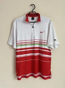 Andre Agassi 90s Vintage Nike Tennis Jersey Shirt White/Red Striped Size M Mens - Picture 1 of 18