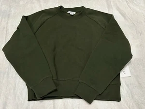 Athleta Medium Easy Fleece Crew Sweatshirt Green NWT - Picture 1 of 4
