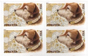 US Owney the Postal Dog Forever Stamp Block of 4 Scott #4547 - Picture 1 of 1
