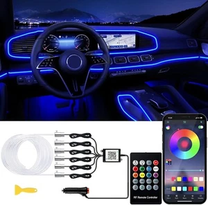 Interior Car LED Strip Lights with Wireless APP and Remote Control, RGB 6 in 1 A - Picture 1 of 6