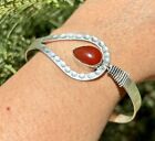 925 Sterling Silver Plated Natural CARNELIAN Cuff Bangle, Bracelet Jewelry 5