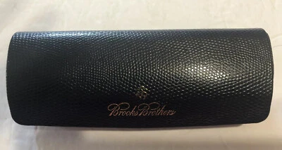Estuche para gafas o sol Brooks Brothers azul cubierta dura con broche de presión 1,5" x 6" x 2” Foto 1 de 4